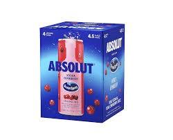 Usa - Absolut Cran Sparkling 4pk (4 pack cans) (4 pack cans)